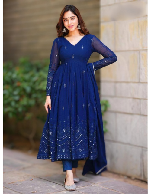 Trending Gown With Belt and Dupatta Set at Rs.550/Piece in surat offer by  Royal Export